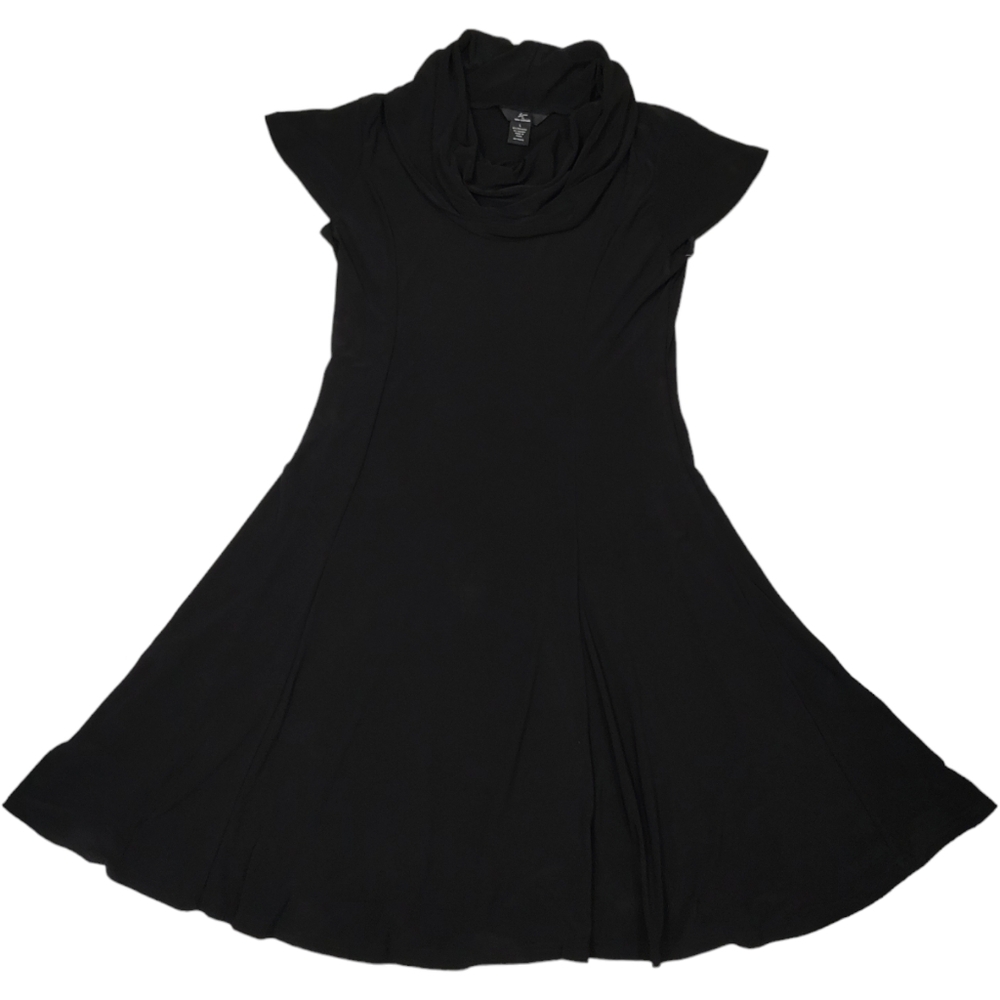NWT Lennie Nina Leonard Black Cocktail Dress L Cowl Neck Large Stretchy Party